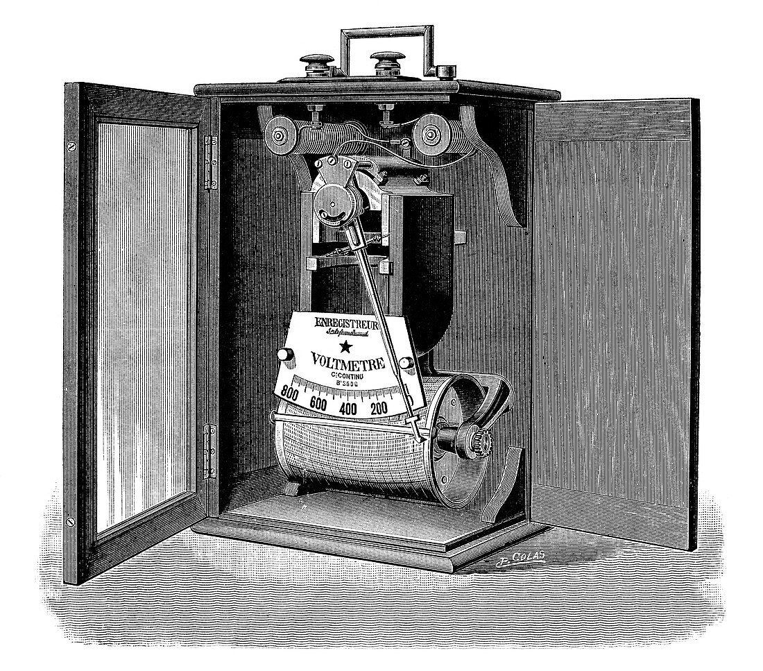 Voltmeter recorder,19th century