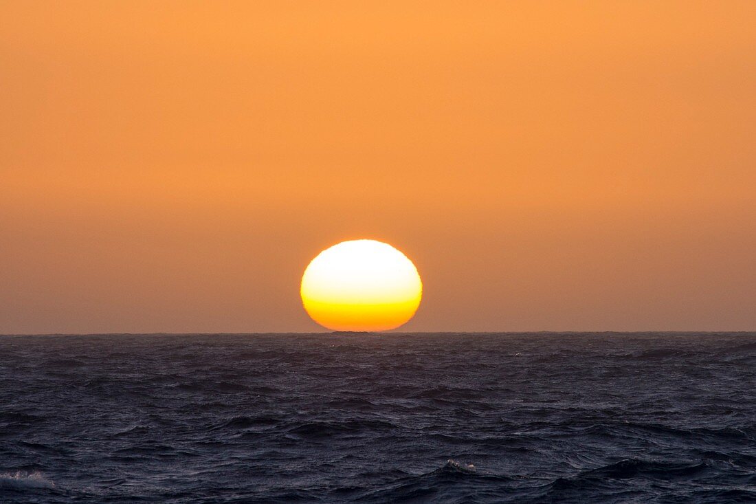 The sun setting over the southern Ocean