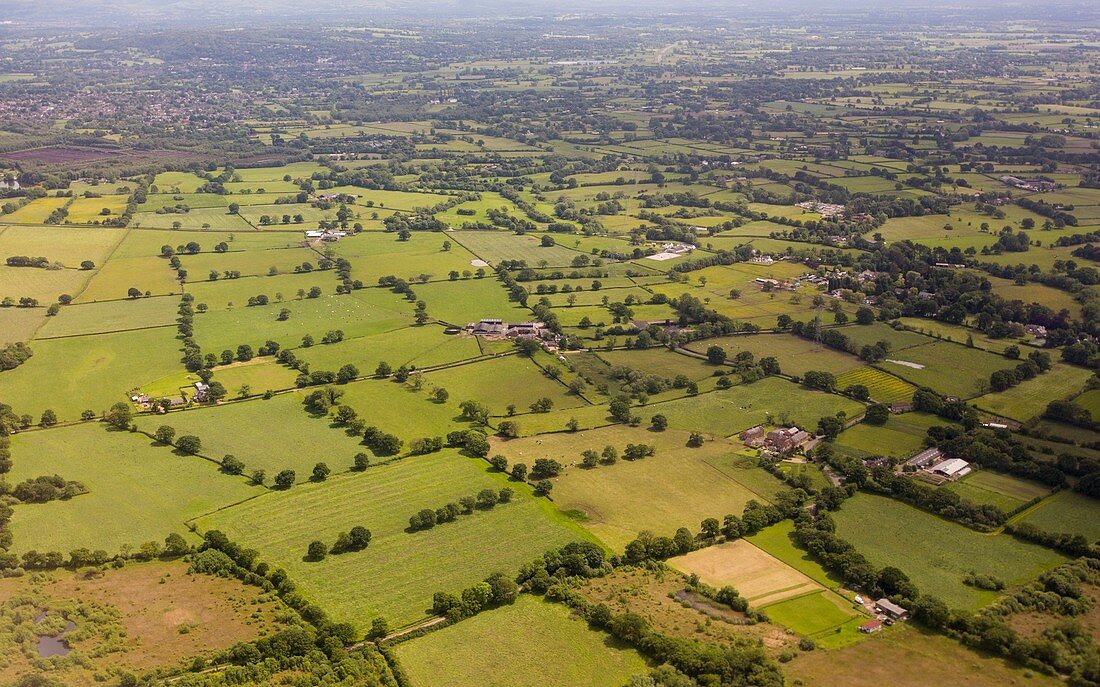 Farmland from the air,Manchester
