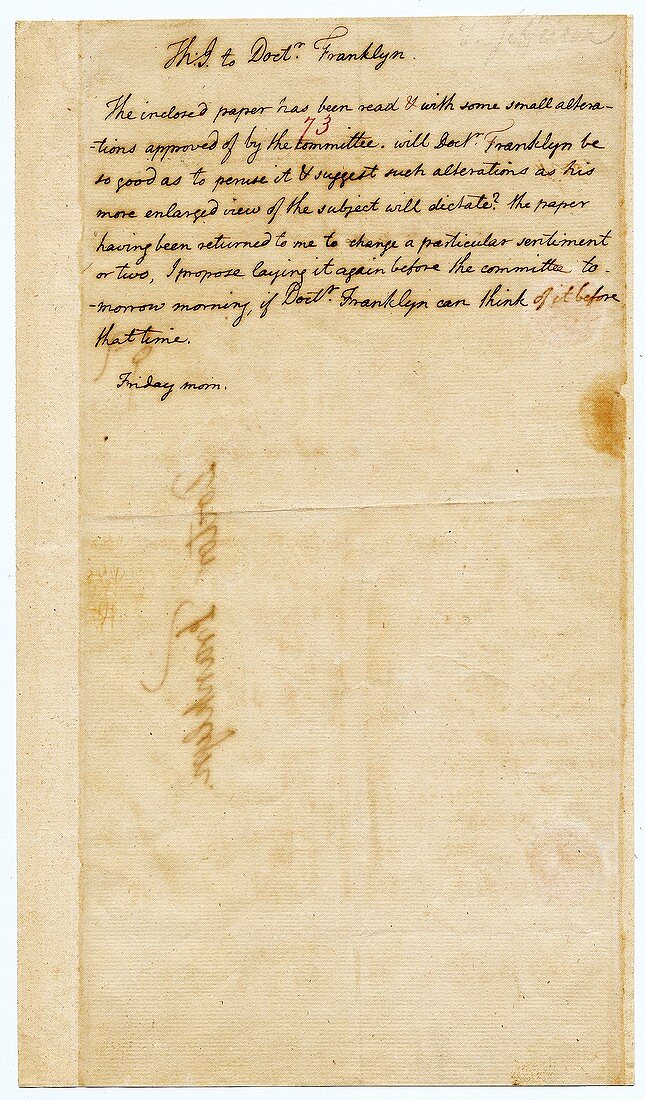 Letter from Jefferson to Franklin