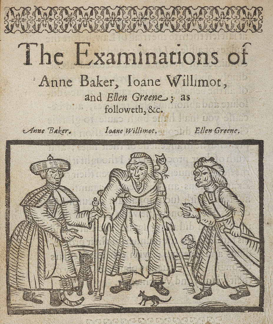 Examining witches,17th C illustration