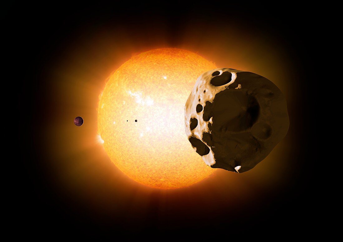 Alien planetary system,illustration