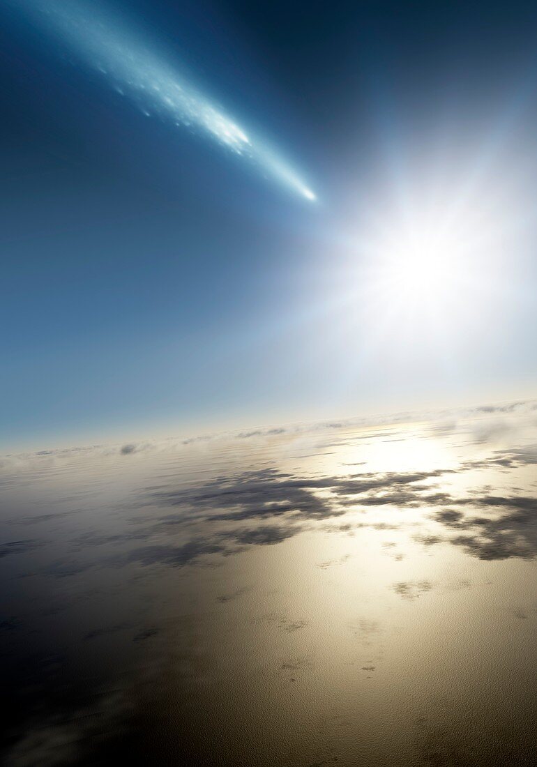 Comet over Earth,illustration