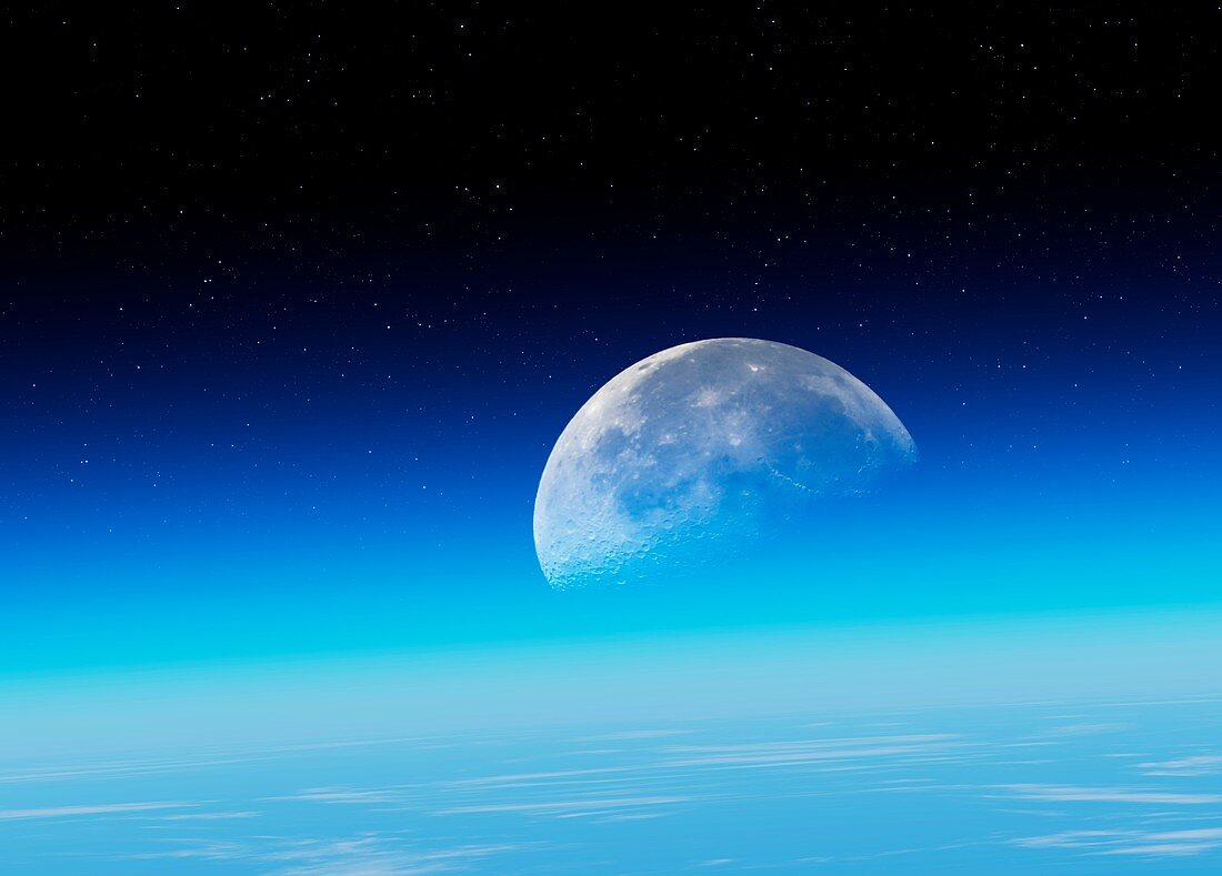 Moon over the Earth,illustration
