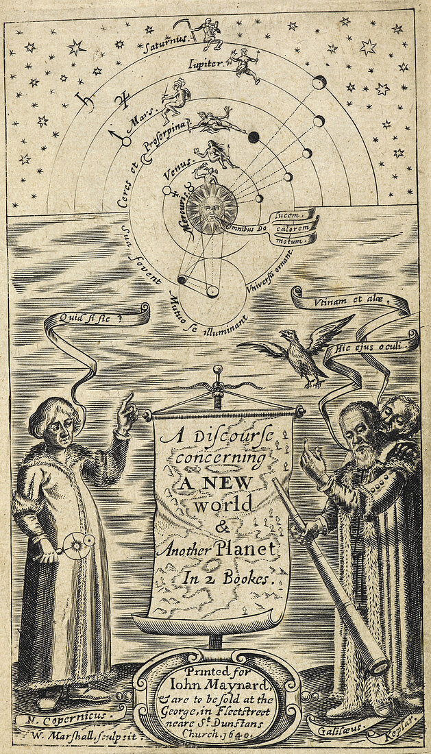 Astronomer and Solar System,illustration