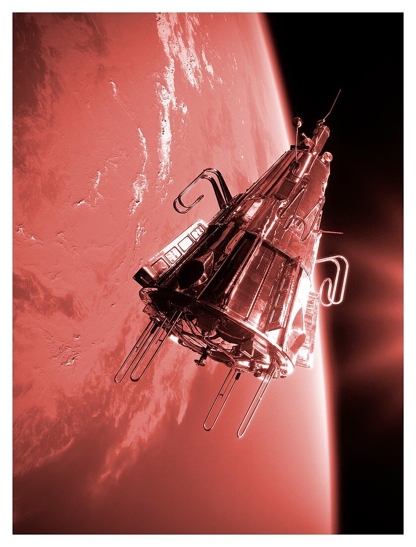 Sputnik 3 in orbit,illustration