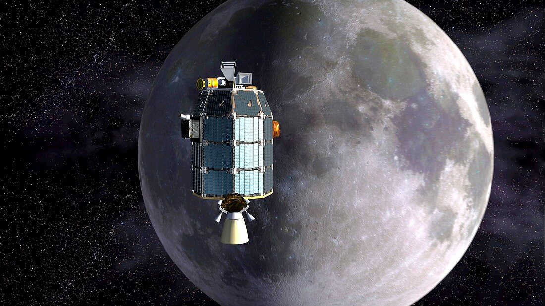 LADEE spacecraft over the Moon
