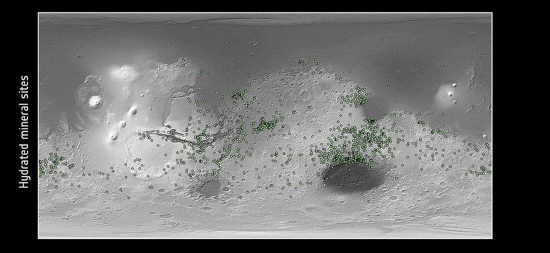 Mars hydrated mineral map