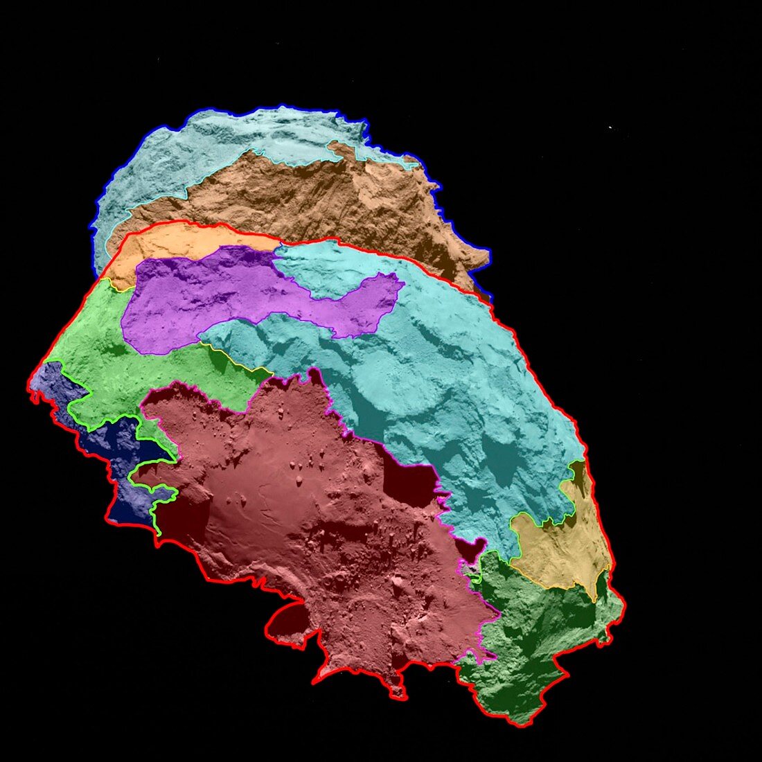 Comet Churyumov-Gerasimenko topography