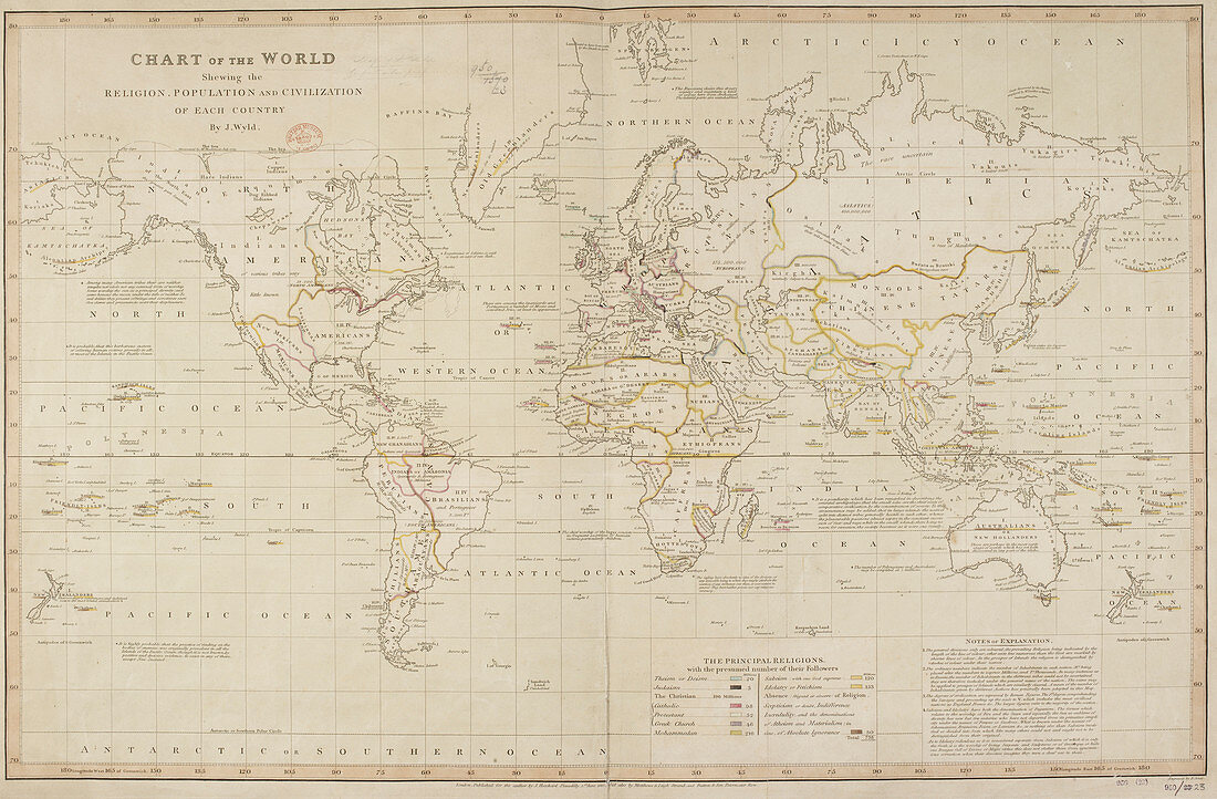 19th Century demographic map of the World