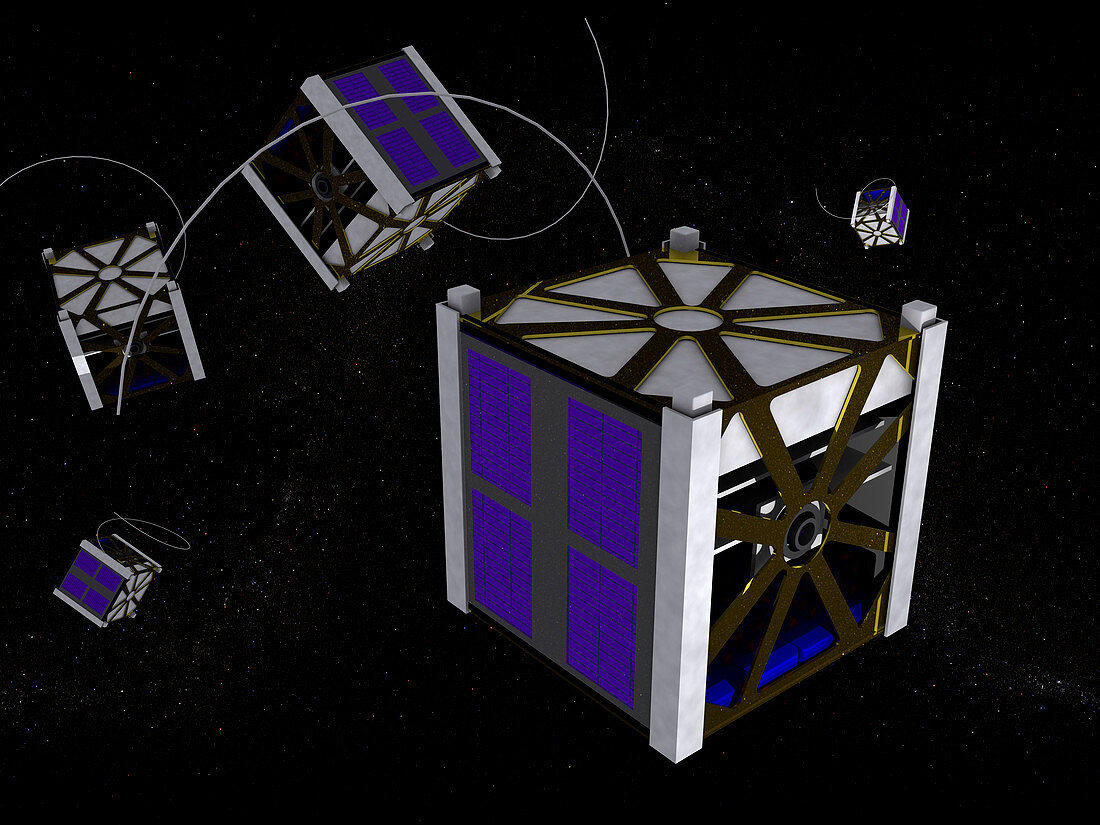 CubeSat miniature satellite,illustration