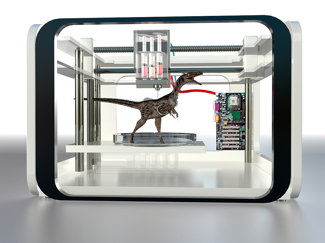 3D printed dinosaur,conceptual image