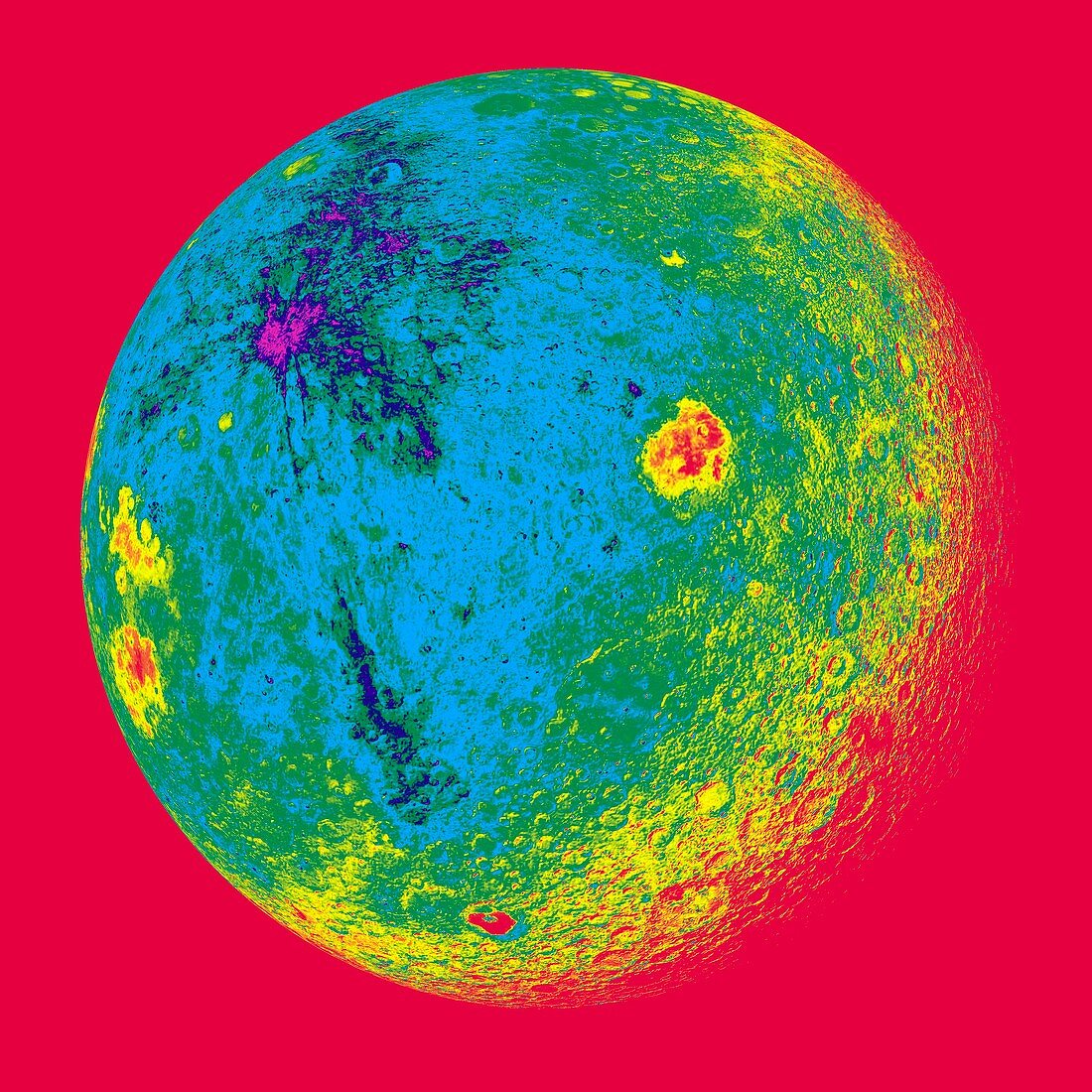 Far side of the Moon,false-colour image