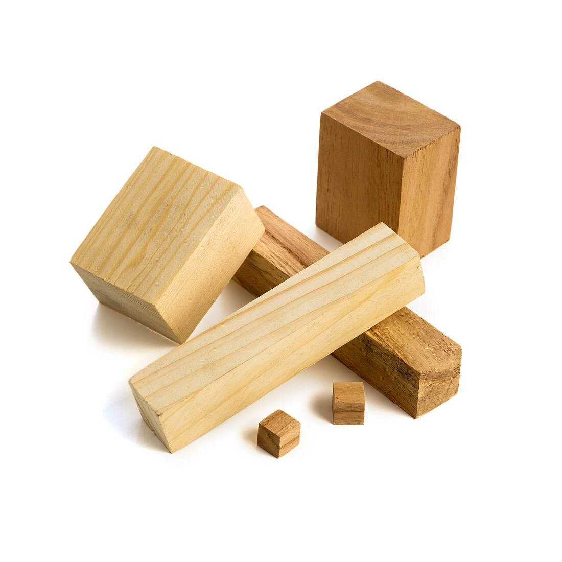 Variety of wooden blocks
