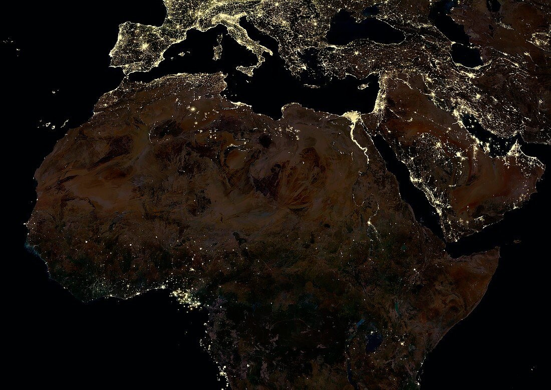 Africa,Middle East and Europe from space