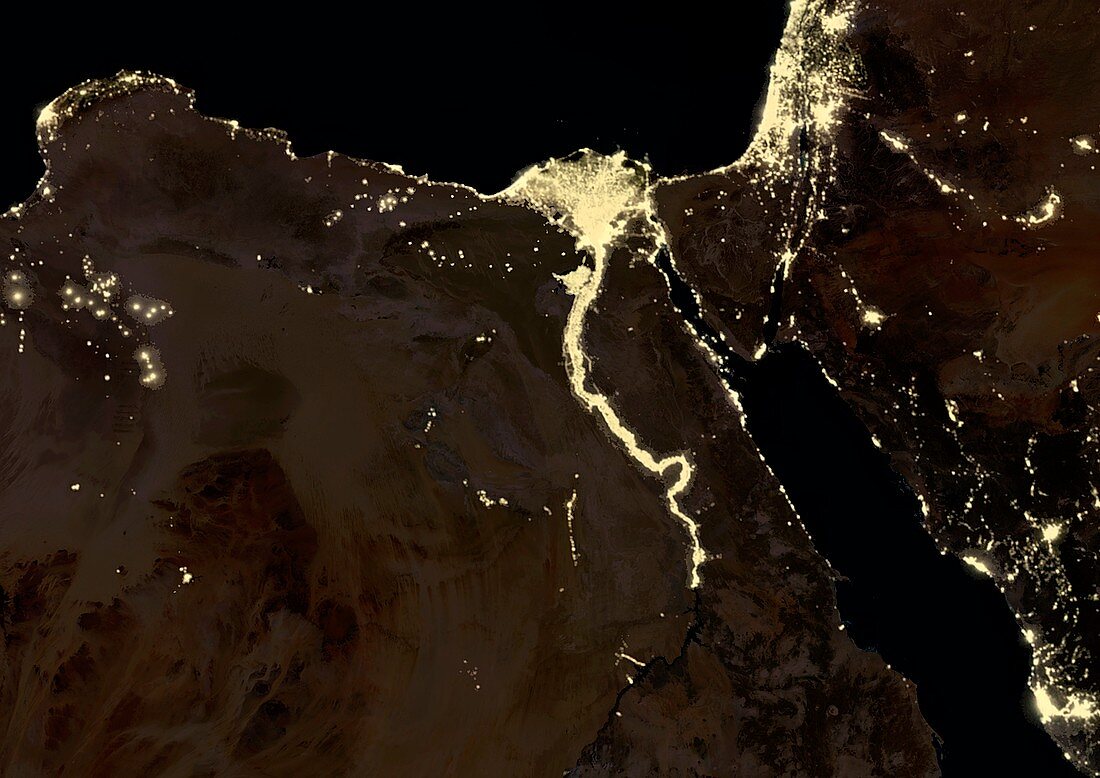 Egypt at night,satellite image