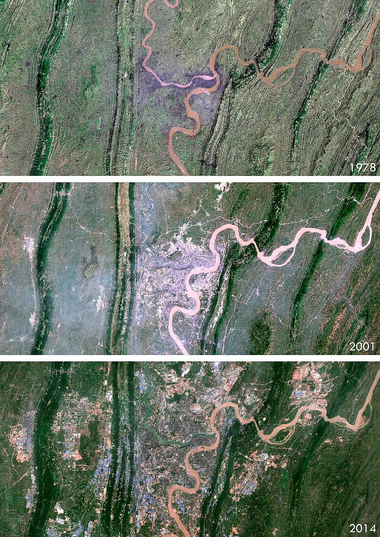 Chongqing urban spread,satellite image
