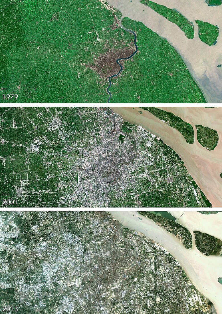 Shanghai urban spread,satellite image