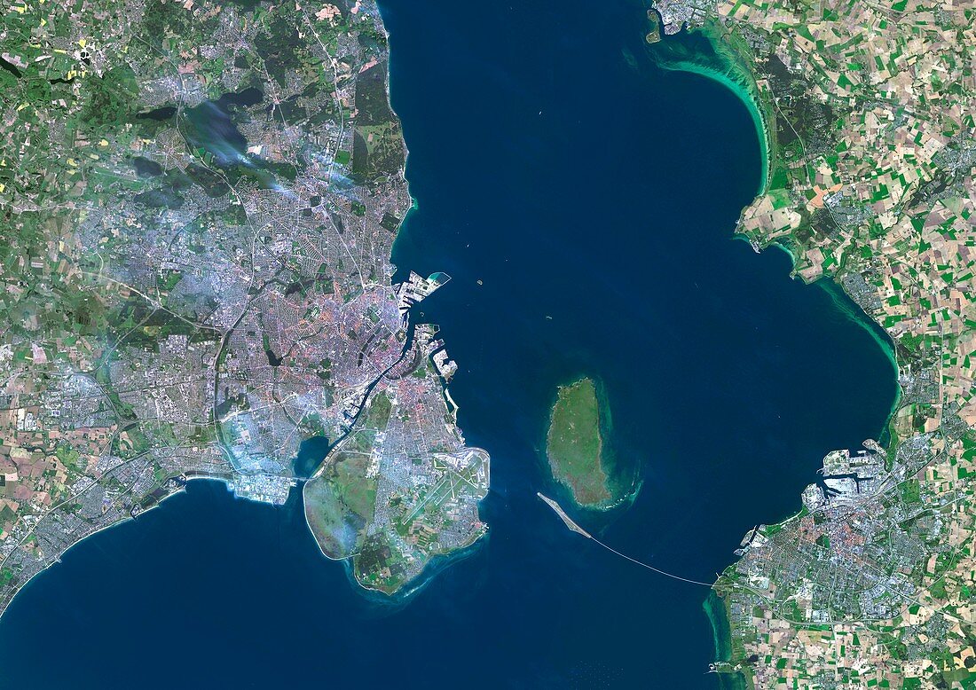Copenhagen and Malmo,satellite image