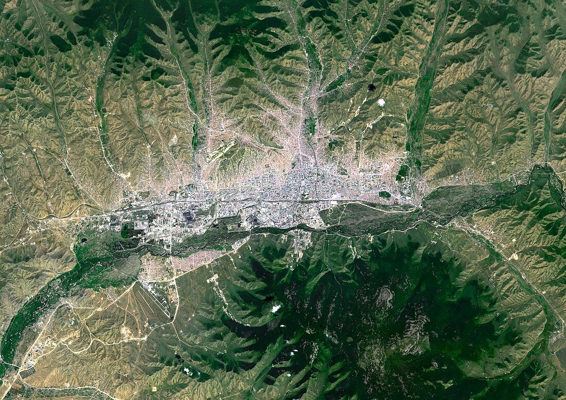 Ulan Bator,Mongolia,satellite image