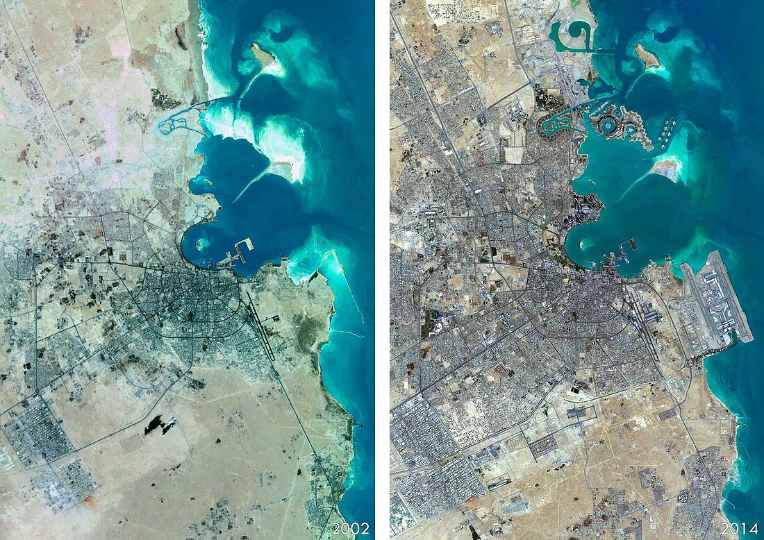 Doha urban spread,satellite image