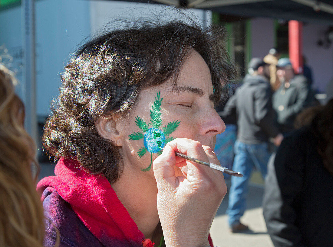 Cannabis face painting