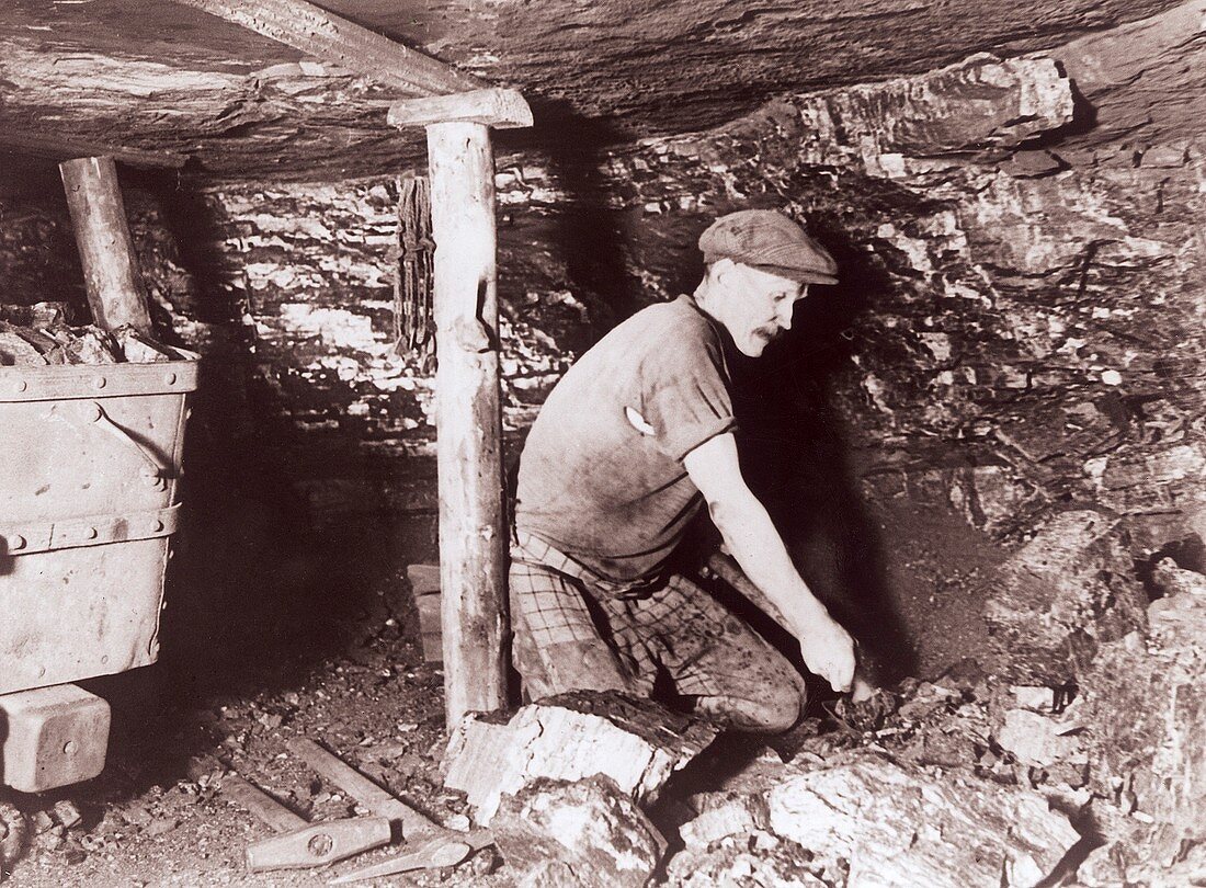 Miner at work,1930s