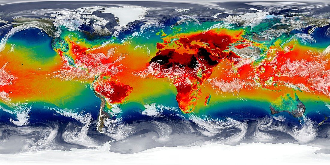 Global temperatures,GEOS simulation