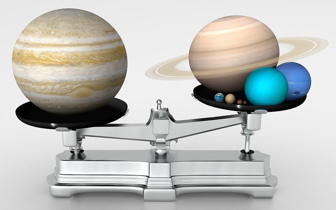 Jupiter mass compared with other planets