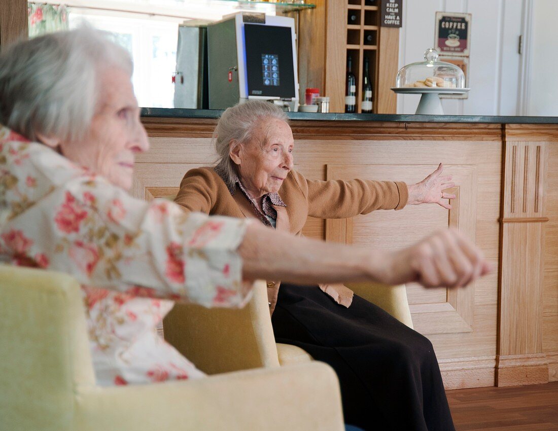 Exercise class at a care home