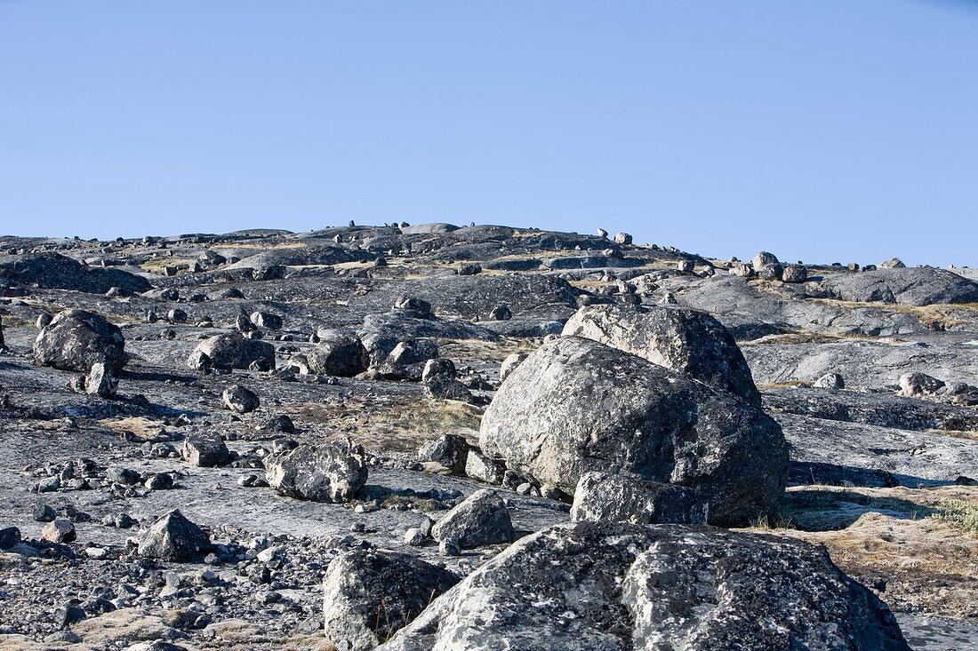 Rocks left by retreating glacier