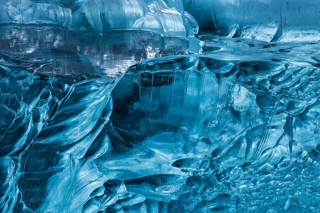 Blue glacier ice