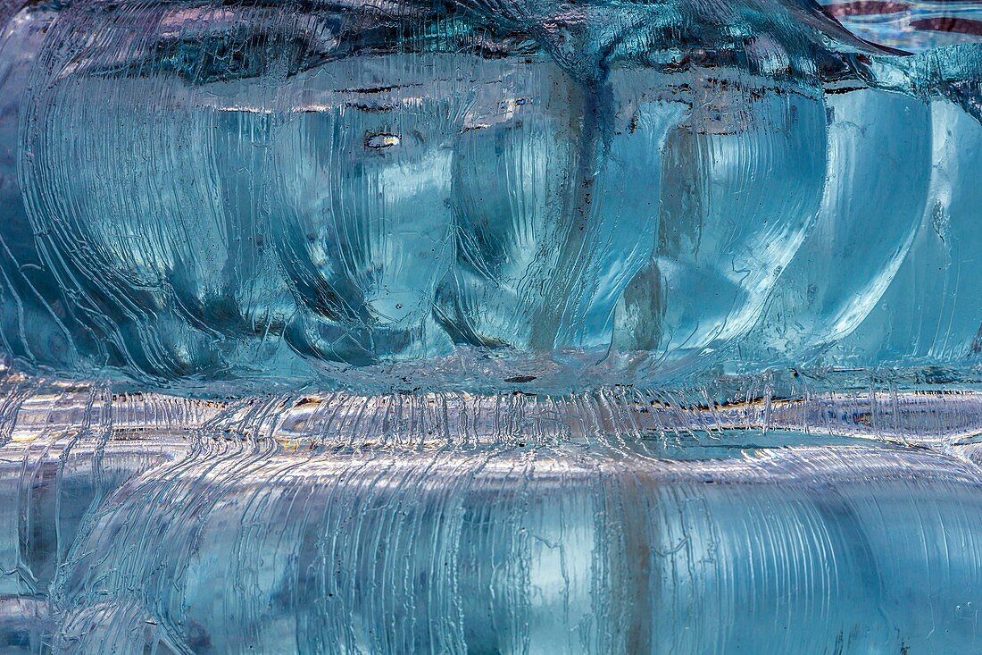 Blue glacier ice