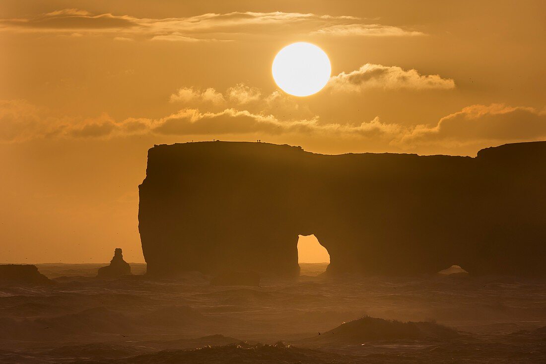 Sunset over lava arch