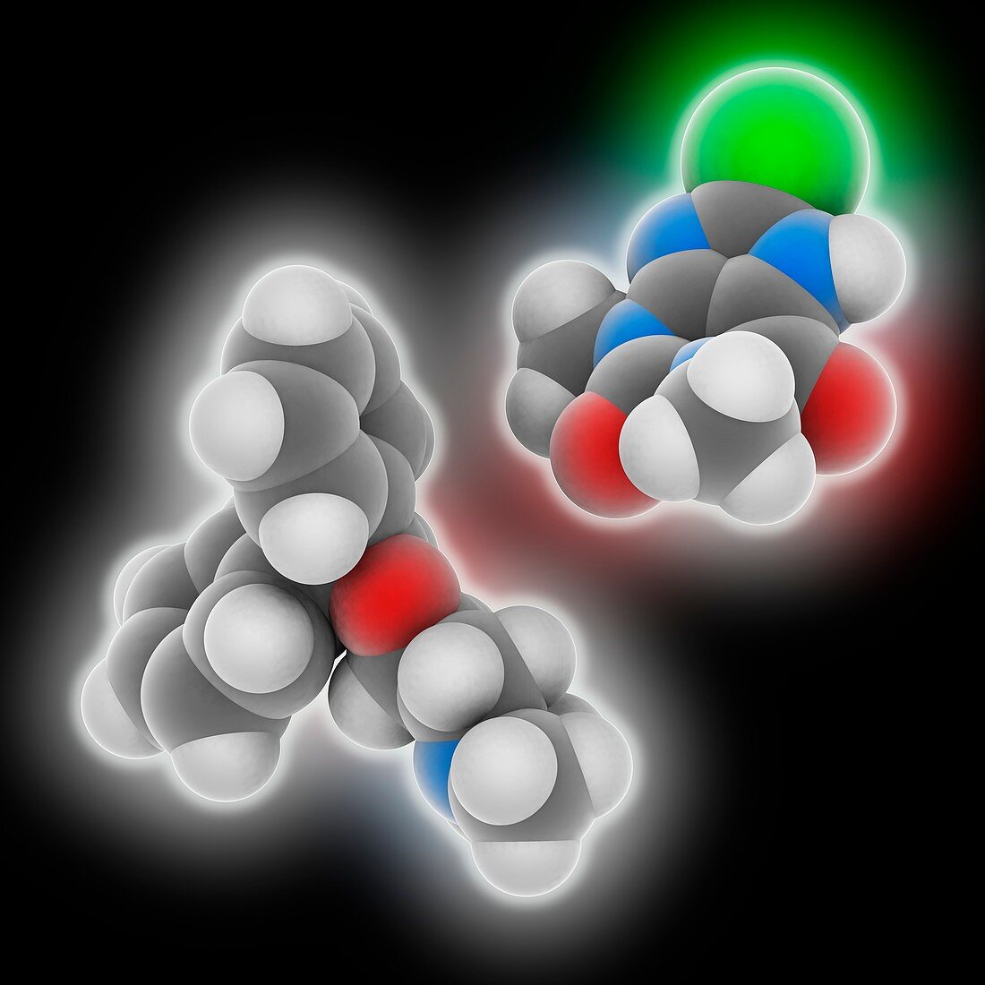 Dimenhydrinate drug molecule