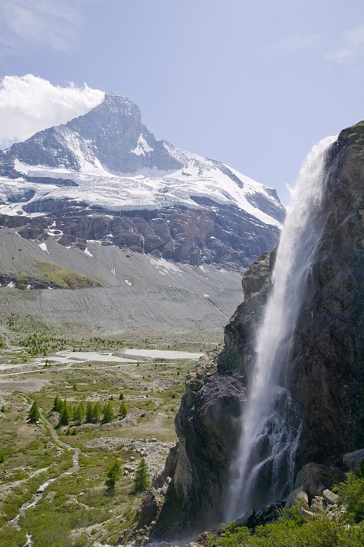 Melting glaciers,Matterhorn,Switzerland