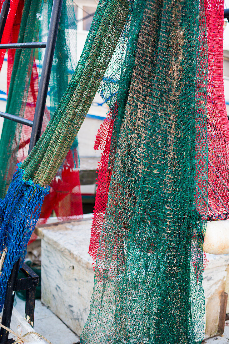 Fishing nets on a shrimp boat