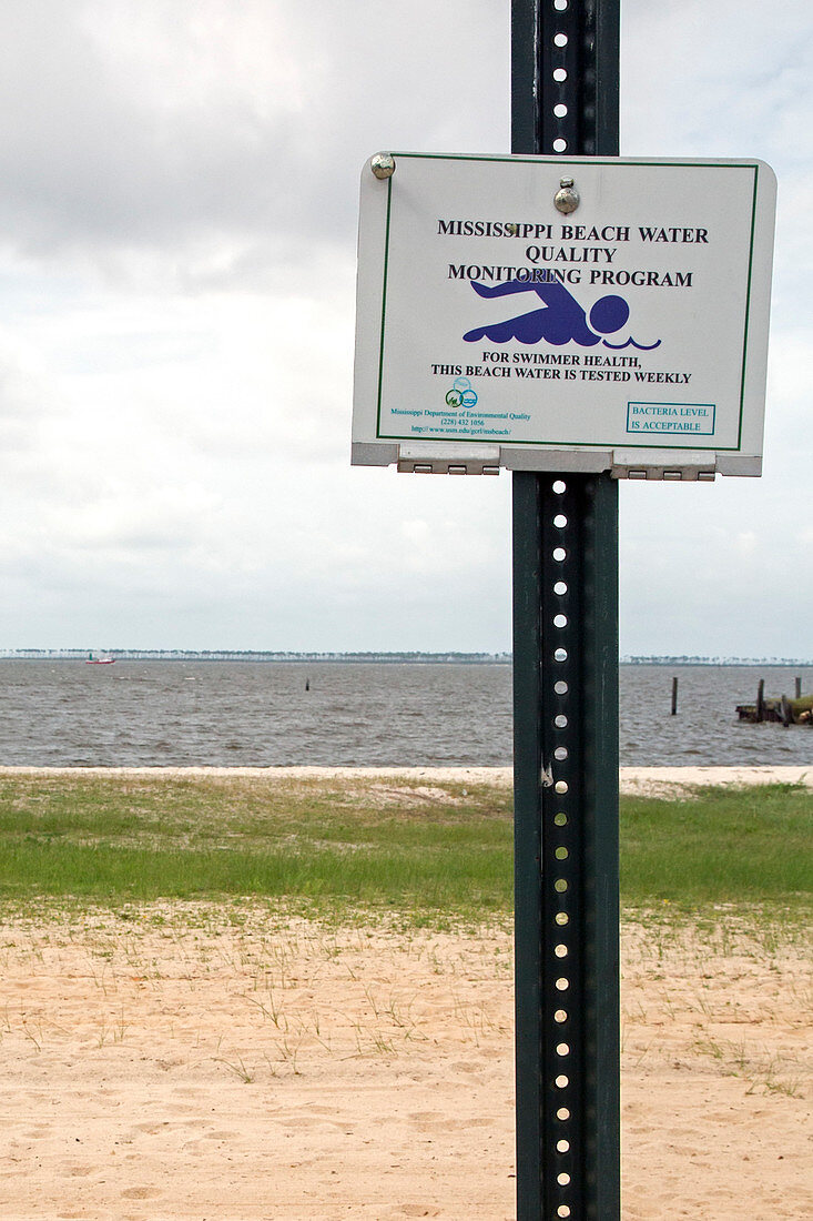 Beach water quality sign