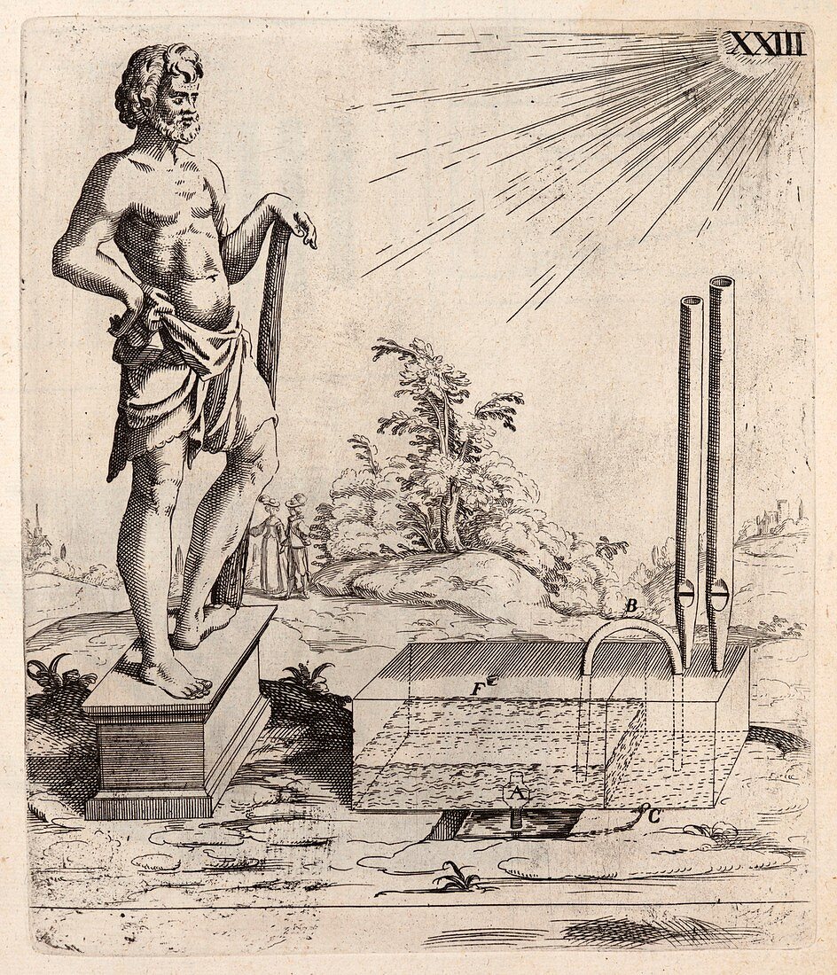 Hydraulics,17th century illustration