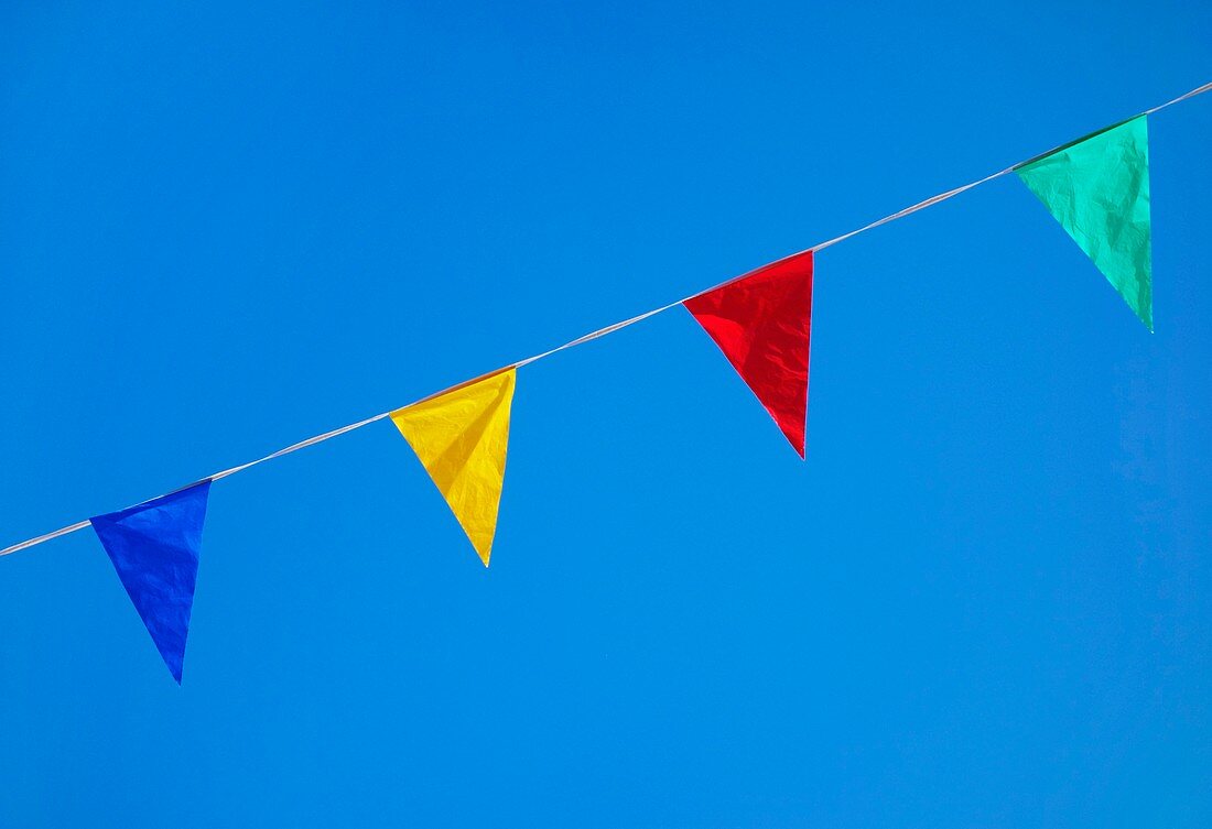 Bunting against a blue sky