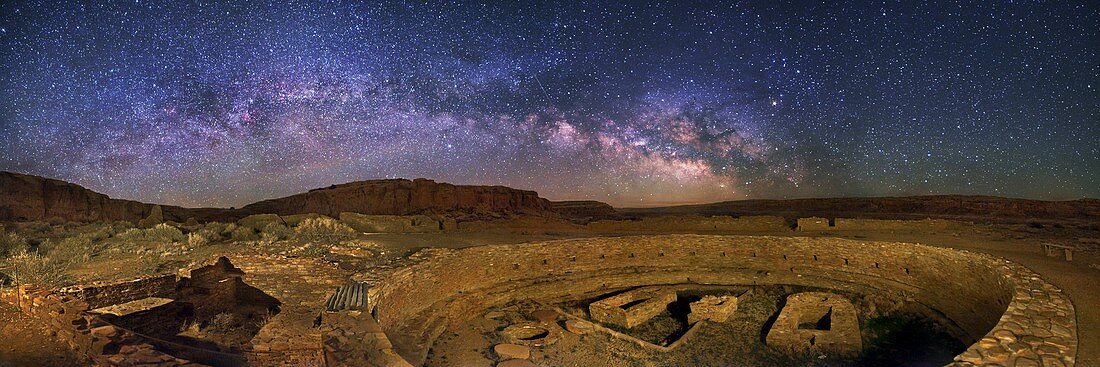 Milky Way over Chaco Canyon ruins