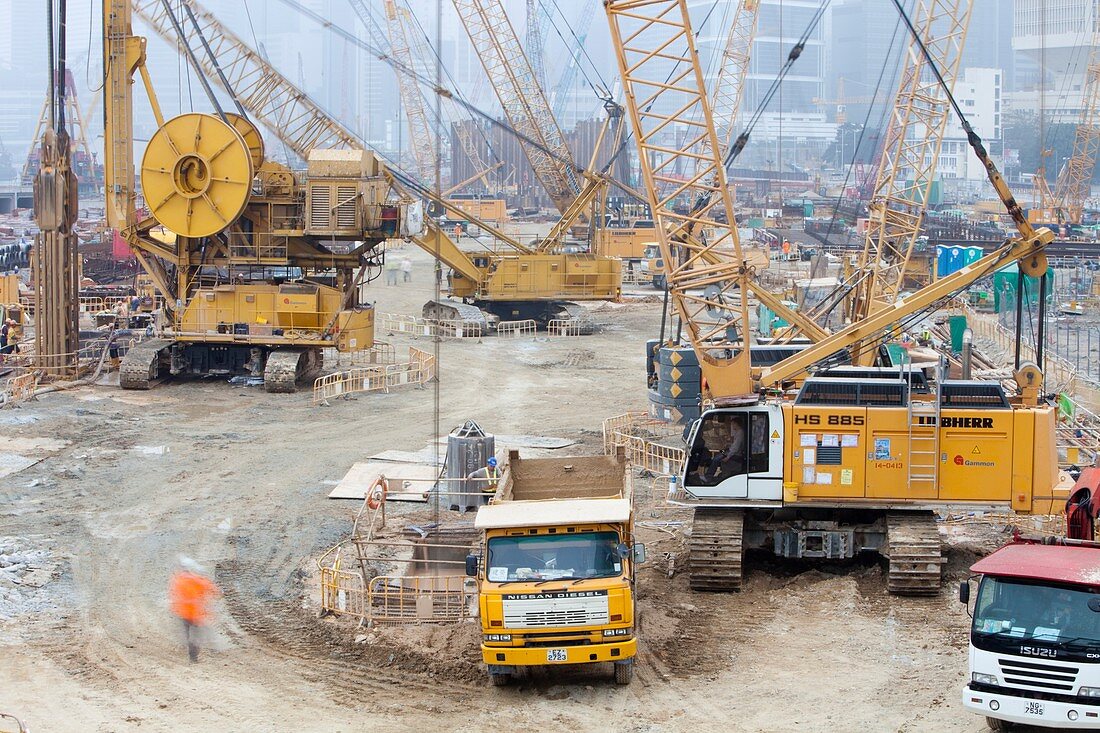 A construction site in Hong Kong