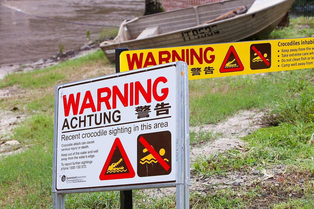 Crocodile warning signs,Australia