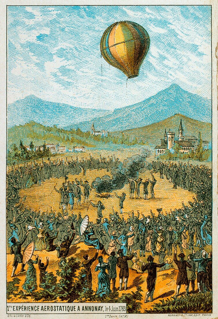First hot air balloon demonstration