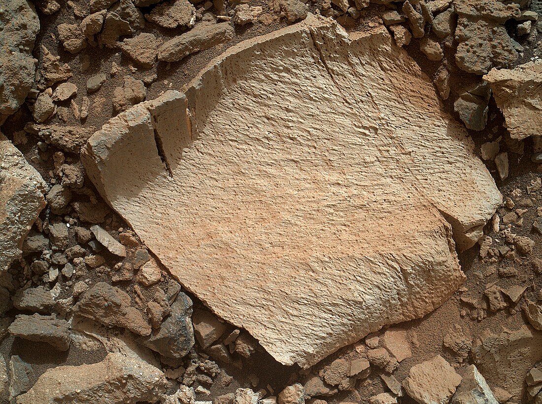 High-silica rock on Mars,Curiosity image