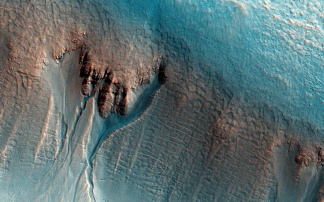 Martian gullies,MRO image