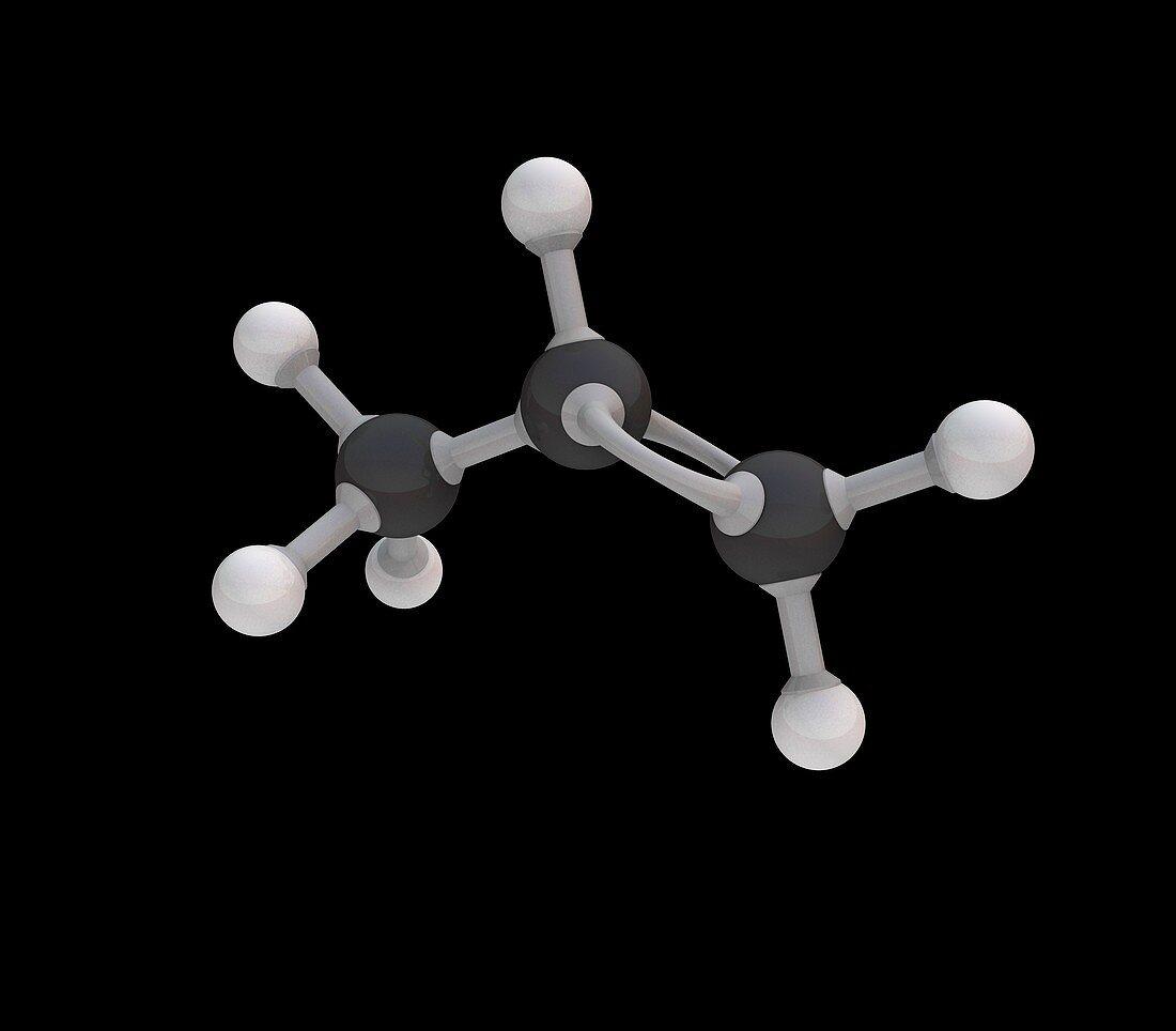 Propene molecule,illustration