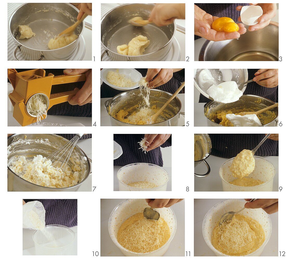 Making cheese soufflé