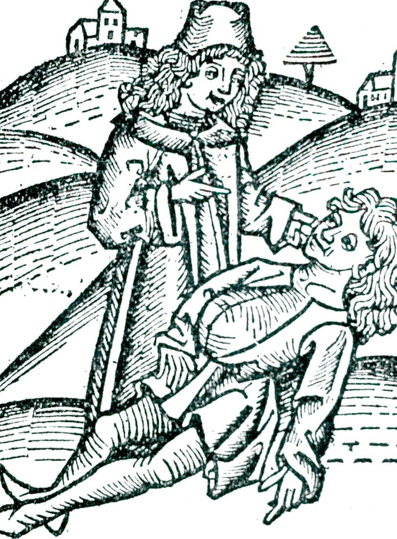 Physician treating a victim of poisoning