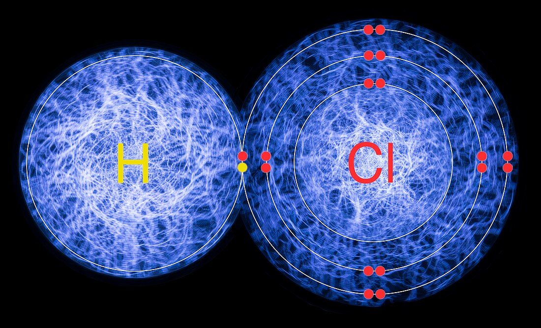 Hydrogen chloride,atomic structure